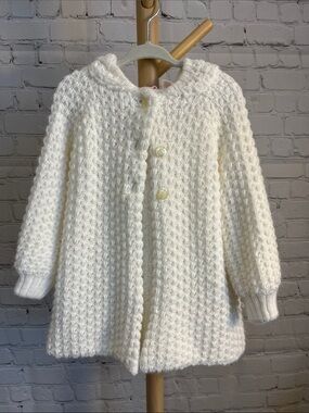 ⭐️⭐️ PICK 5 / $20 Toddler Girl Knit Cream Hooded Button Cardigan Coat